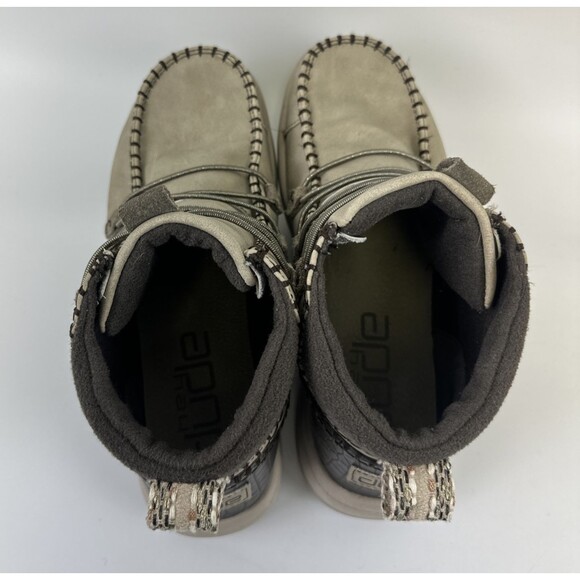 Hey Dude Eloise Ankle Boot Pull On Lace Up Recycled Leather Oak Moc Toe Womens 9 - Picture 6 of 12